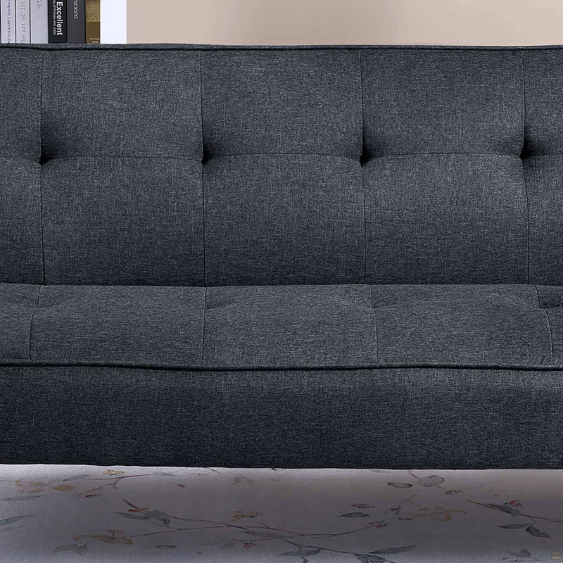 Canapé en polyfibre 1pc, Noir