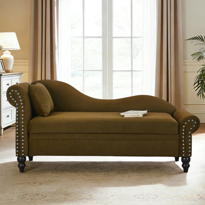 65‘’L Storage Velvet Upholstered Chaise Lounge