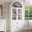 Armoire de rangement néo-classique arquée avec portes en verre trempé et tablettes fixes Fleeton-132019341-132019344