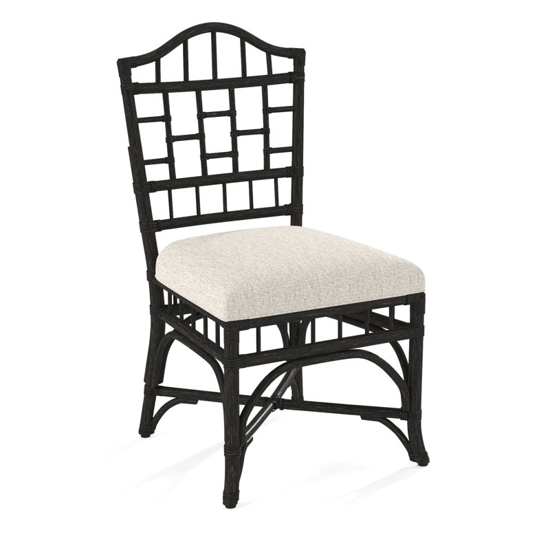 Chippendale Side Dining Chair, Snow Crypton Performance; 0884-91, Antique Black