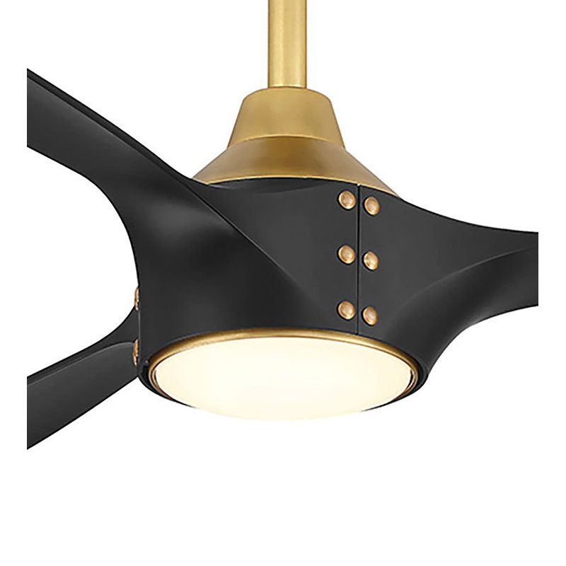 Ventilateur de plafond intelligent 65 po Pierce, Laiton, Noir