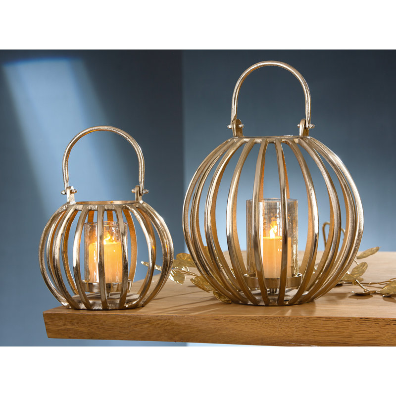 2 Piece Aluminum Tabletop Lantern Set