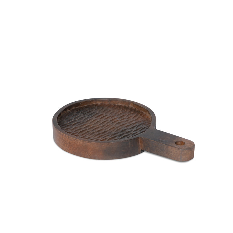 Carved Wood Serving Tray, 10", 8"