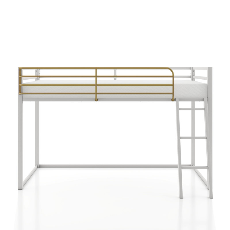 Lit mezzanine simple Audreena, Gris colombe