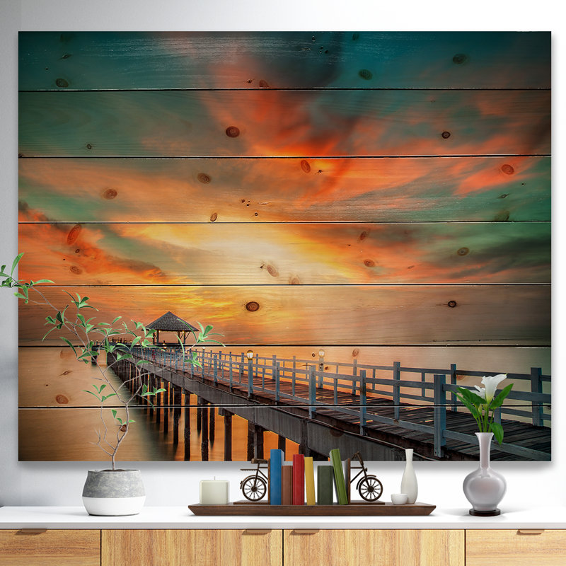 «Wooden Pier», impression, H 15 po x l 20 po x P 1 po, Bois