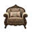 Dandre 49" Wide Velvet Armchair in Beige/Walnut