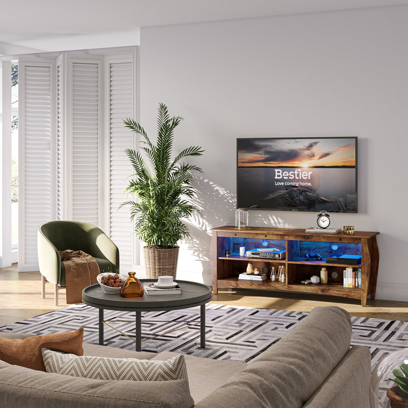 Meuble télé pour téléviseur de 65 po ou moins, Brun rustique