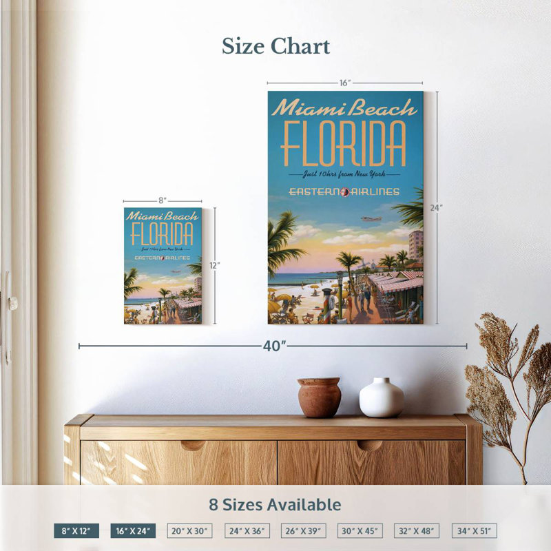 Aime Miami Beach, Floride, H 12 po x l 8 po