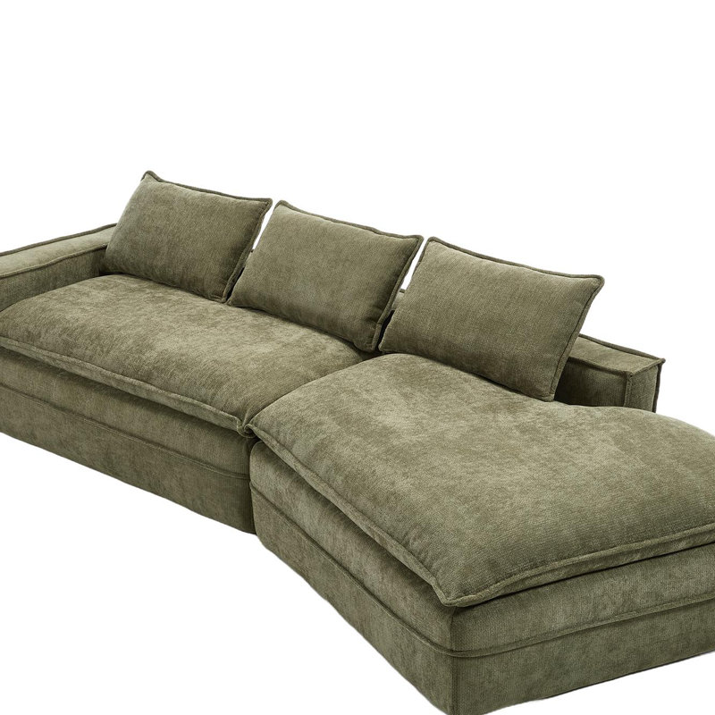 Canapé modulaire en tissu de polyester noir Boneless, Polyester vert