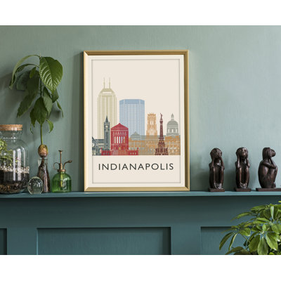 Illustration d'Indianapolis, villes américaines, impression sans cadre, affiche de l'Indiana State