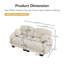 Canapé modulaire confortable à 2 places en tissu de chenille plissé avec siège ergonomique en mousse haute densité, accoudoirs arrondis arrondis et 2 coussins décoratifs ronds-134448171-134448176
