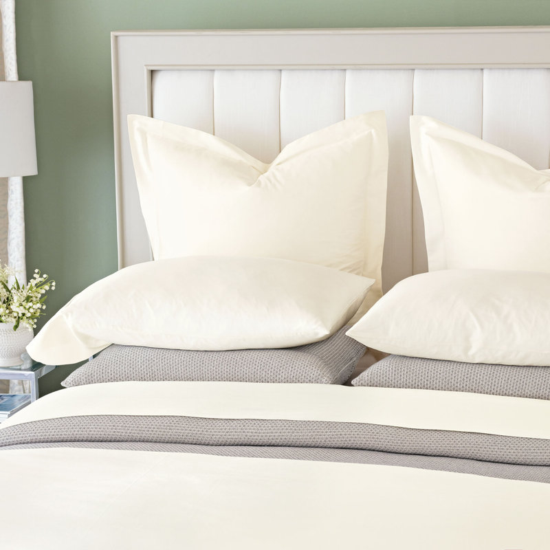 Fresco Egyptian Cotton Sateen Solid Colour Pillowcase, Ivory, Standard Pillowcase