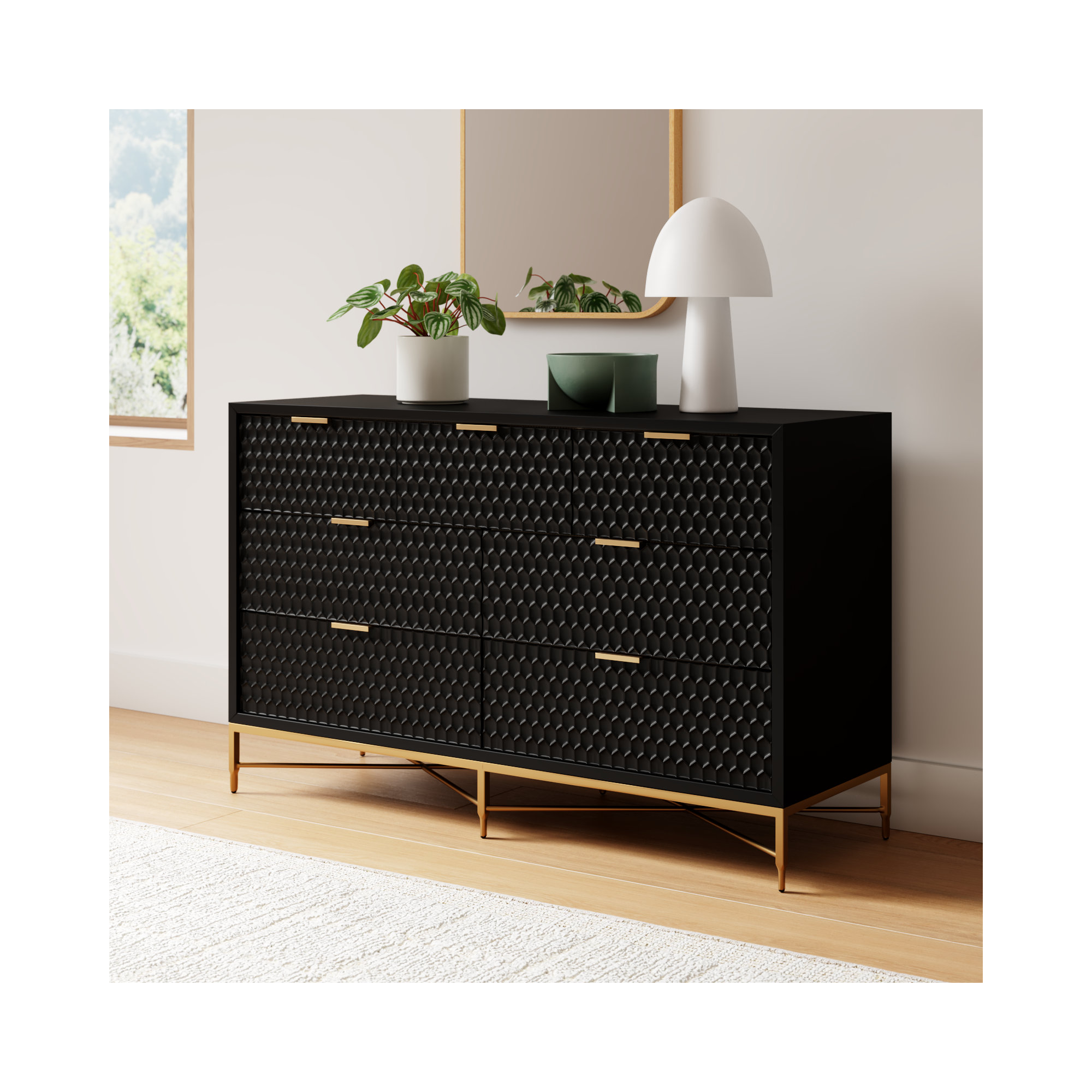 Capra 7 - Drawer Double Dresser, Black