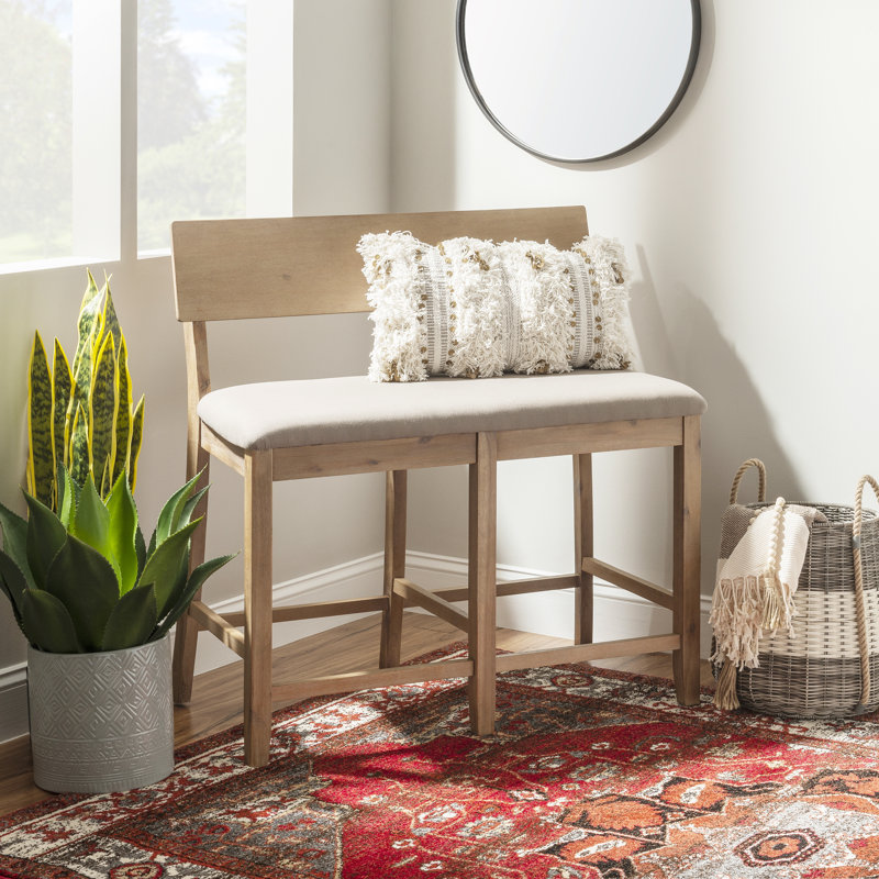 Andelo Counter Height Bench, Greywash