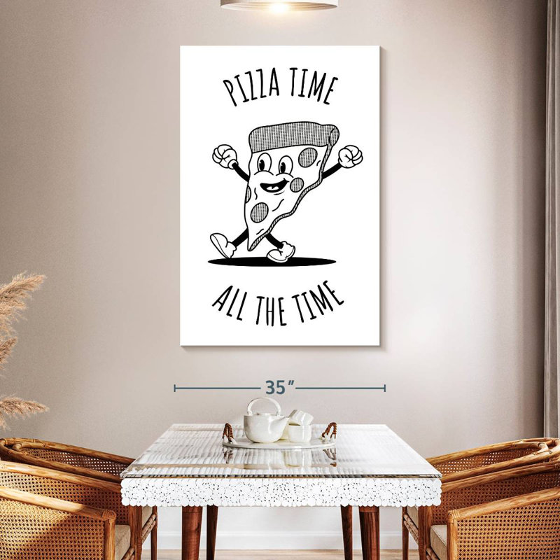 Yarlin Pizza Time White, 51" H x 34" W