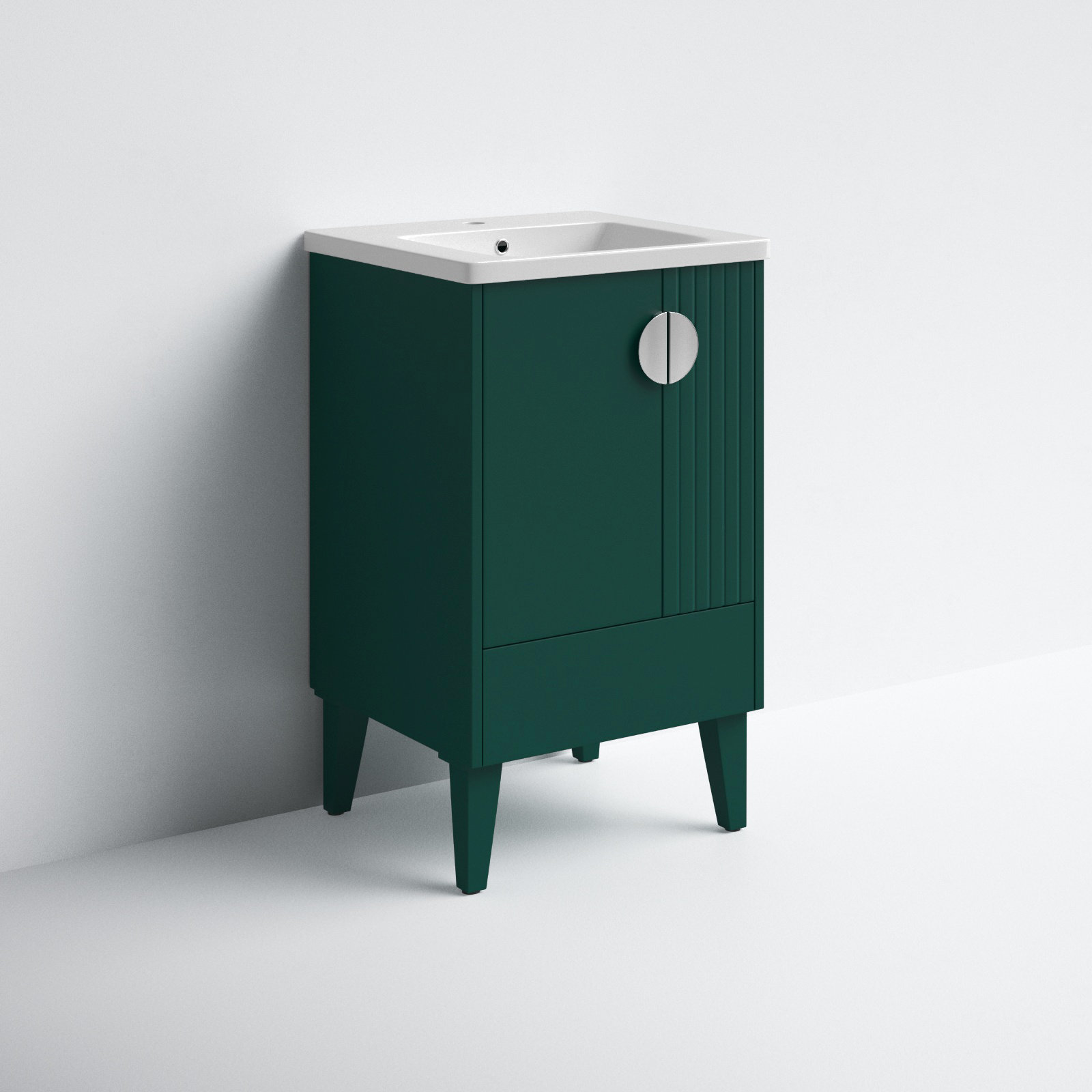 Saimah 20'' Single Bathroom Vanity, Green, Polished Chrome