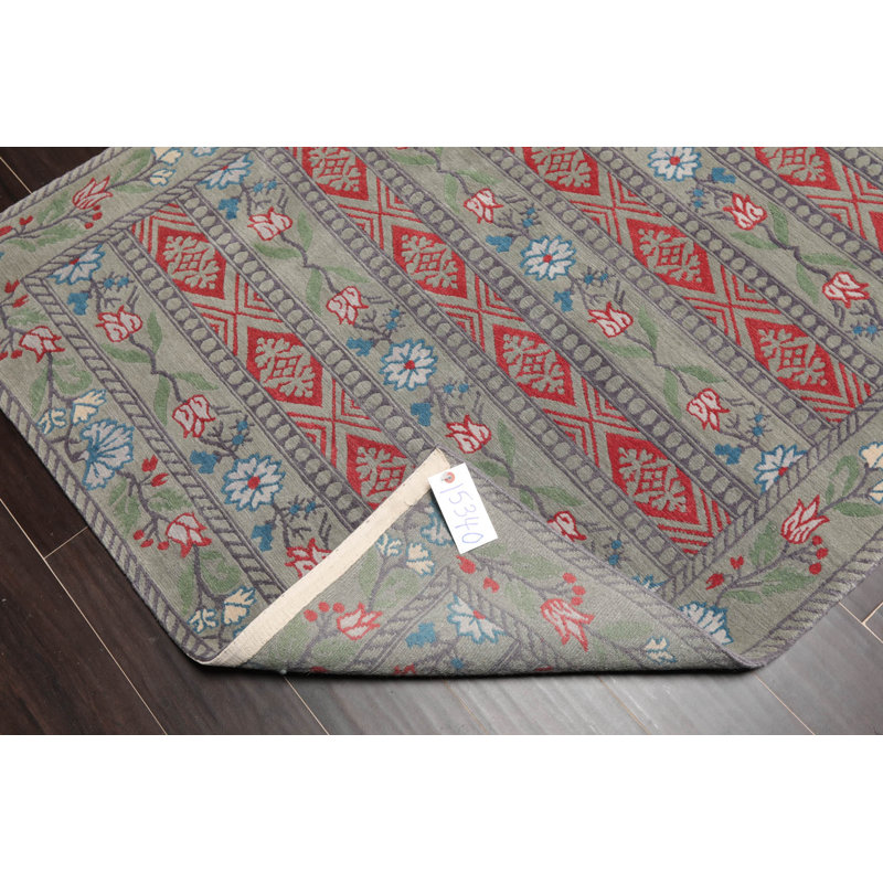 Lynnett One-of-a-Kind Rectangle:4'x6' Wool Area Rug in Celadon