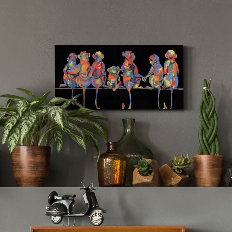" Fun Monkeys ", 16" H x 8" W x 1" D