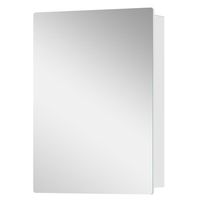 Mira 20 In. W X 28 In. H White Rectangular Aluminum Medicine Cabinet With Mirror, Reversible Installation