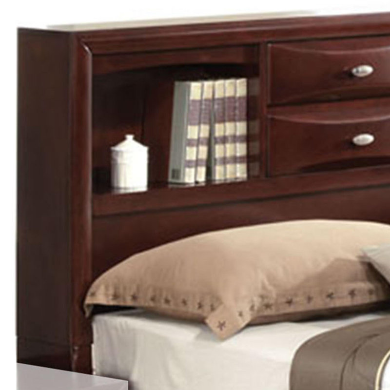 Gurtrude Bookcase Bed, Eastern King, Brown