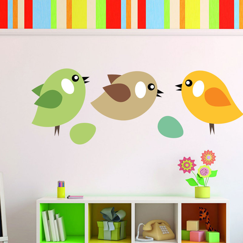 Adhésif décoratif oiseaux, H 22 po x l 57 po x P 0,7 po