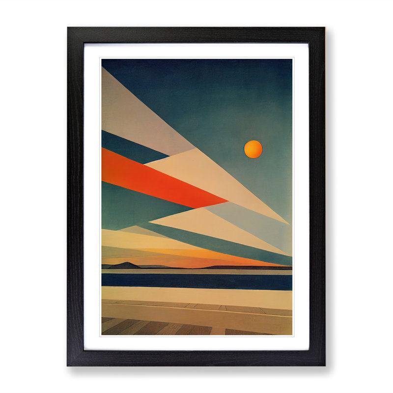 Showstopping Sunset Abstract - Framed Print, Black Framed, 34cm H x 25cm W x 2cm D