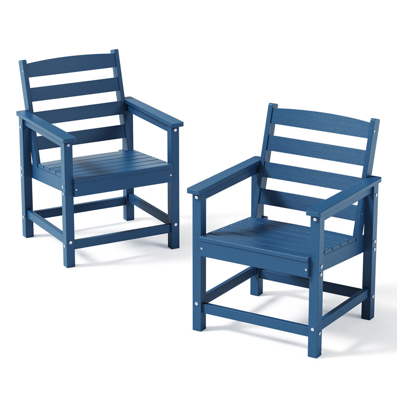 Chaise d'appoint d'extérieur (ensemble de 2), Bleu