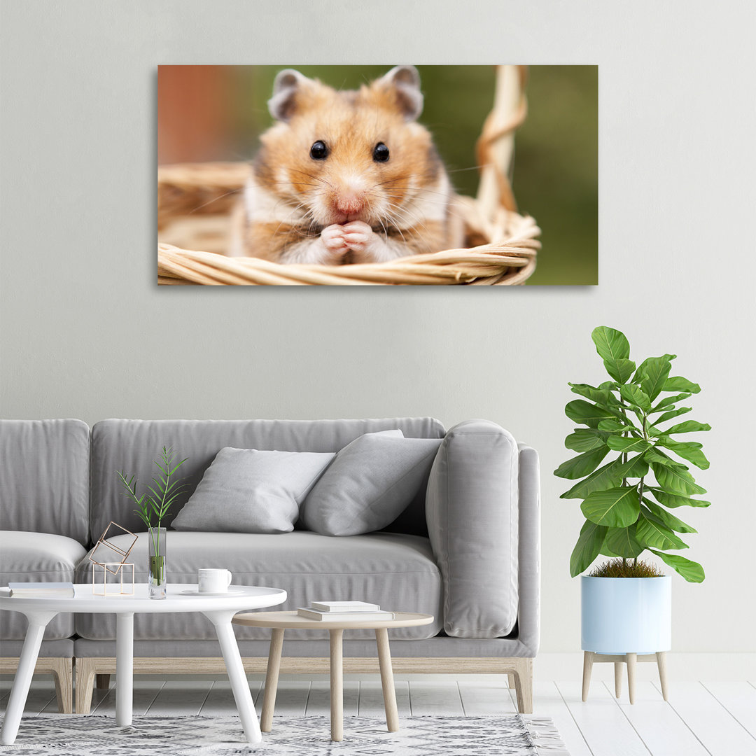 Hamster im Korb - Ungerahmte Kunstdrucke auf Leinwand