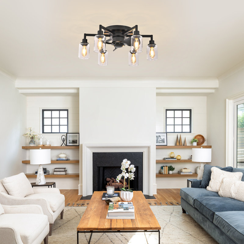 67cm Farmhouse 6-Speed Reversible Ceiling Fan With Light Kit And Remote Control