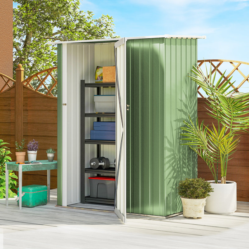 4.7ft. W x 2.8ft. D Flat Garden Shed, Light Green
