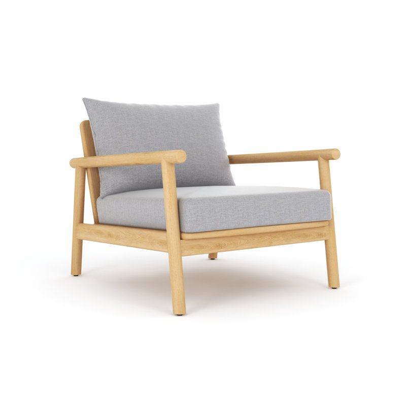 Maia Teak Club Chair, Granite Cushion, Gray