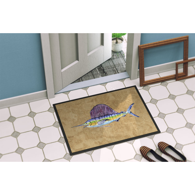 Tapis de porte d’intérieur anti-dérapant espadon, Rectangle 2 pi x 3 pi