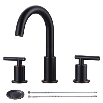 Widespread Bathroom Faucet 2-handle Bathroom Sink Faucet with Drain Assembly