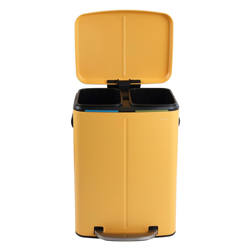 Poubelle à pédale rectangulaire 10,5 gallons Marco, Jaune jonquille