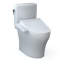 Toilette allongée deux pièces à double chasse 1,28 et 0,9 GPF TOTO® WASHLET® + Aquia IV® avec siège de bidet en coton blanc