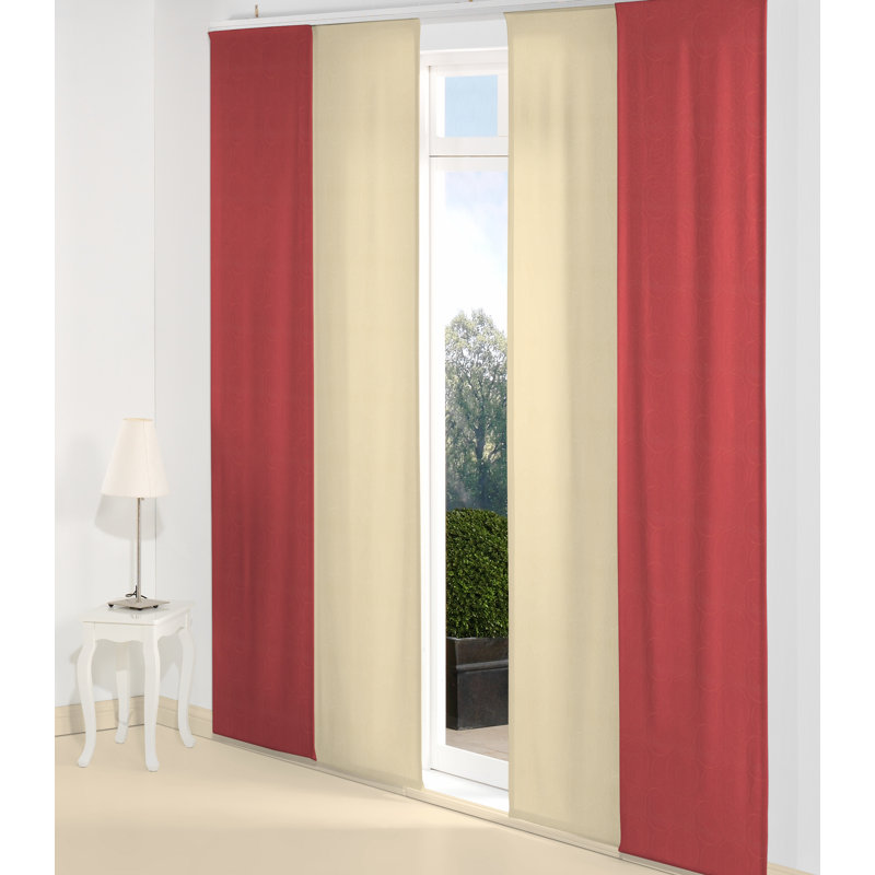 Room Darkening Sliding Panel Panel, 145cm H x 60cm W, Red
