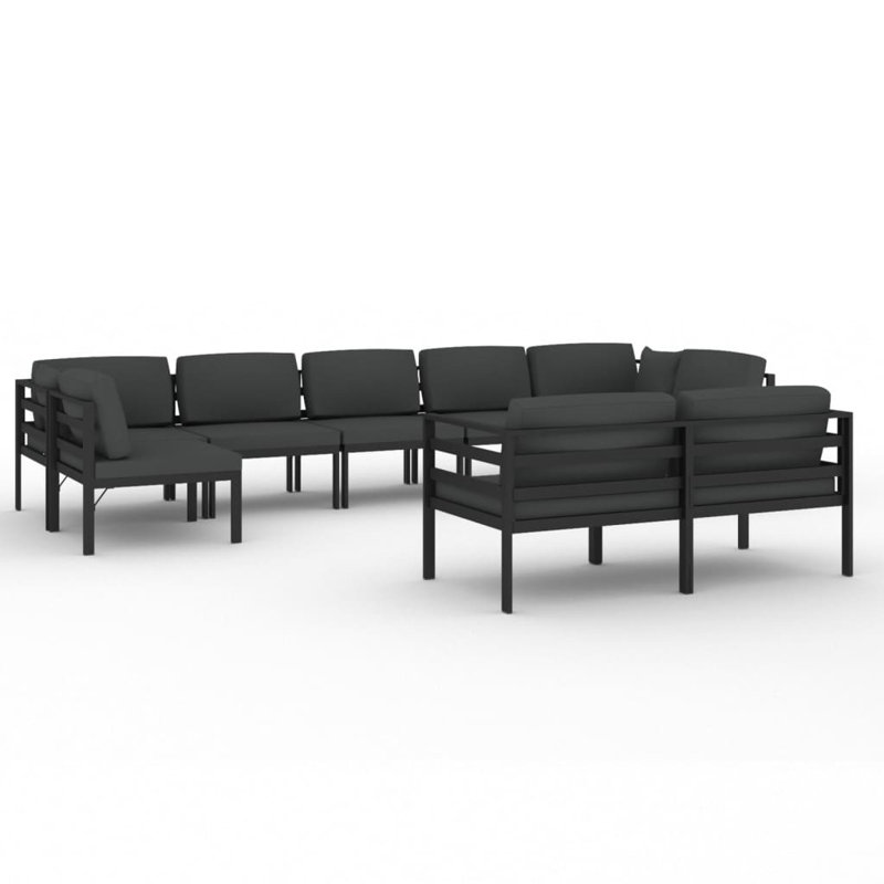 Ensemble modulaire de patio carré de 27,6 po de largeur avec coussins