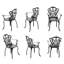 Ensemble de 6 fauteuils de jardin en fonte d'aluminium avec coussins beiges