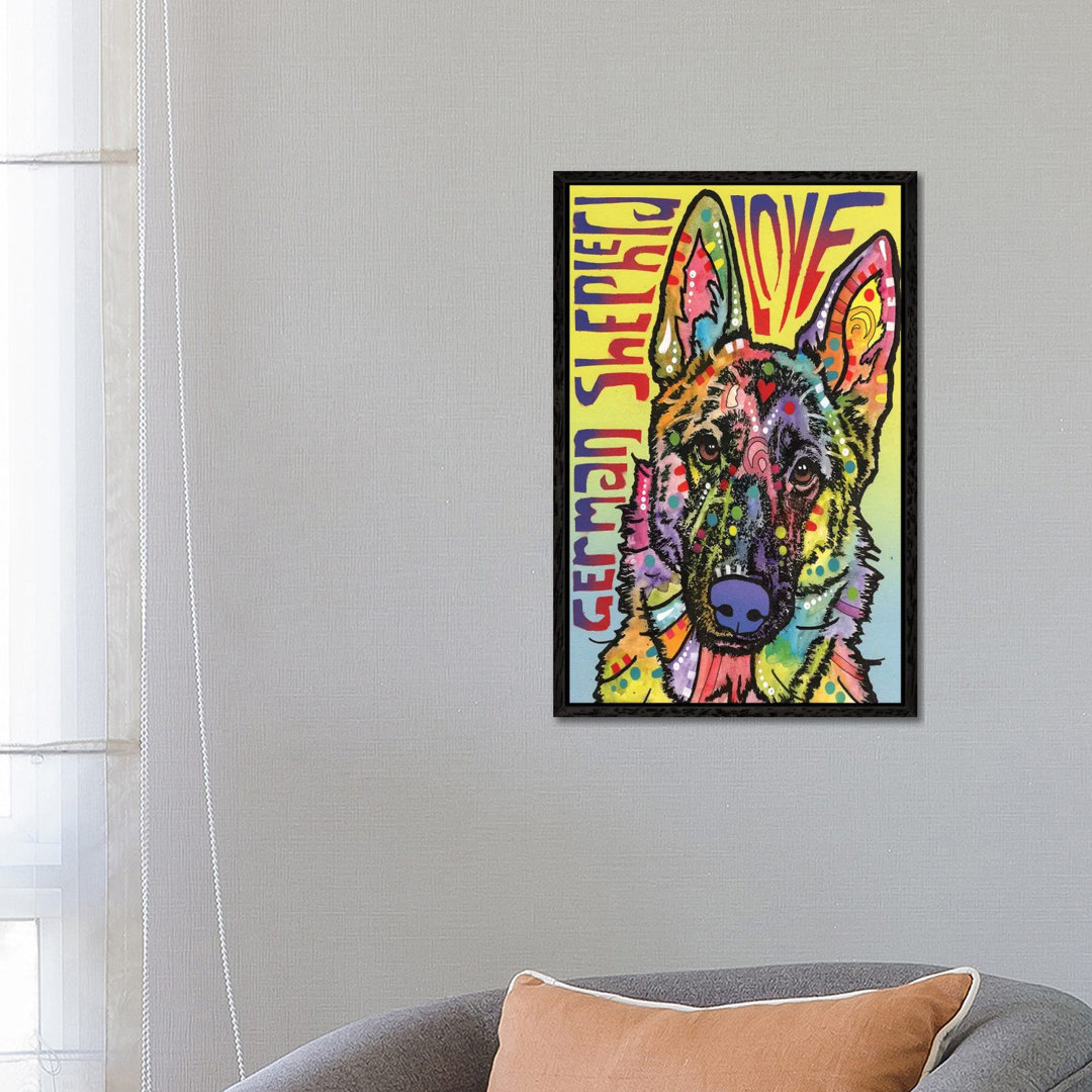 Deutscher Schäferhund Liebe von Dean Russo - Galerie-verpackte Leinwand Giclée auf Leinwand