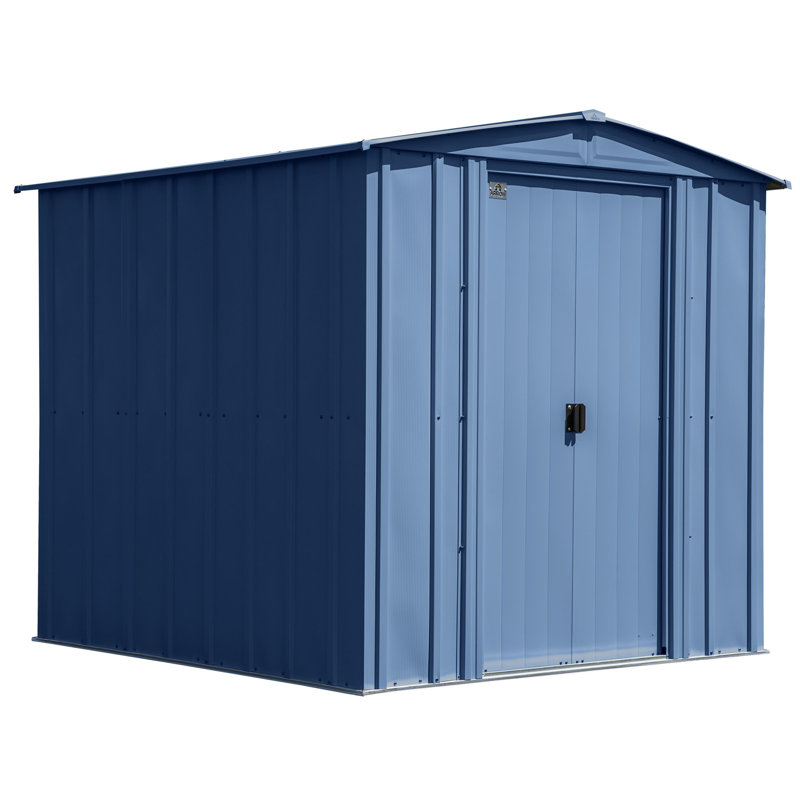 Classic Steel Storage Shed, 6X7, Blue Grey, Blue Gray