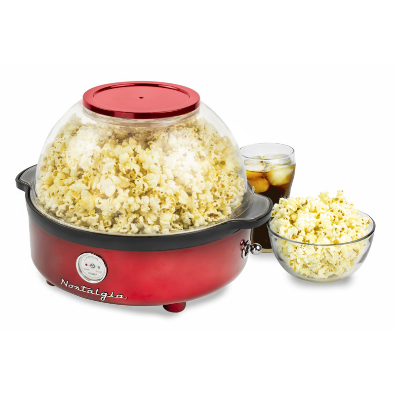 Nostalgia Retro Stirring Popcorn Maker 5.5L, Red