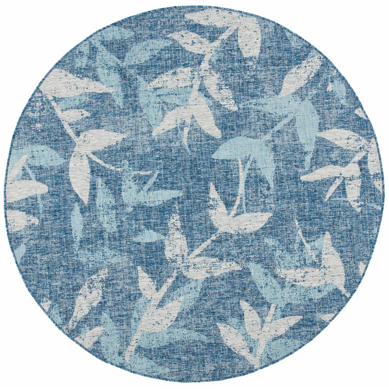 Guitain Performance Floral Indoor/Outdoor Area Rug, Round 6'7"