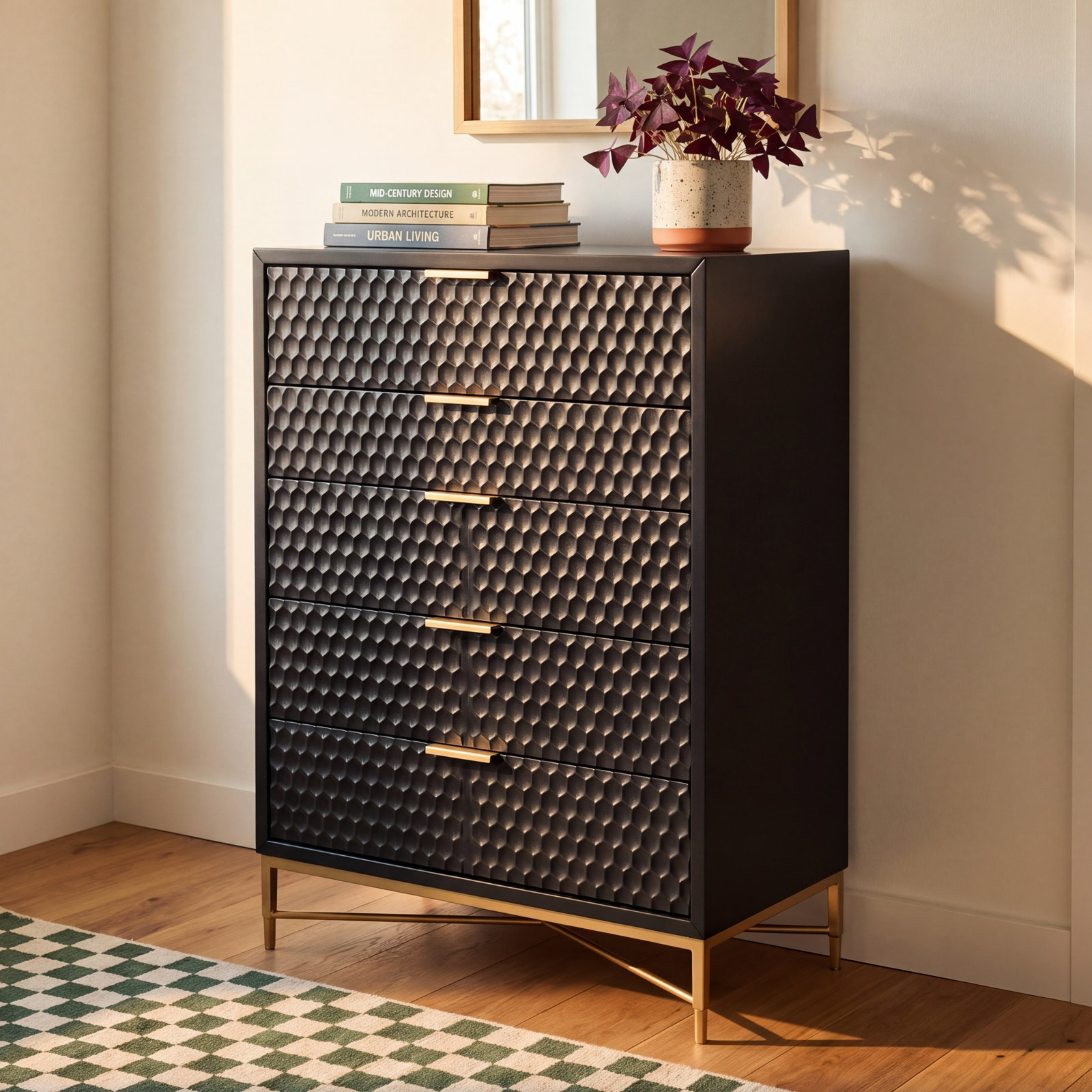 Capra 30" Mahogany Dresser, Black