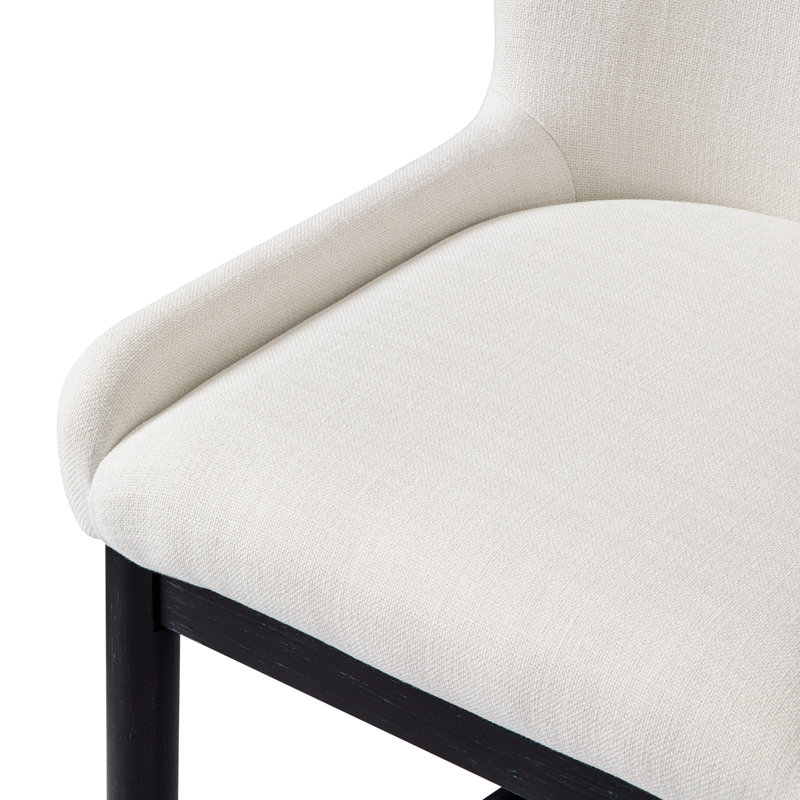 Maven Lane Gia Kitchen Stool with Canvas Fabric Upholstery, White Oak, Counter Stool (39.76" H Seat Height)