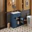 Meuble-lavabo avec lavabo en céramique, meuble-lavabo avec 2 grandes portes à fermeture douce, armoire de rangement-157958773