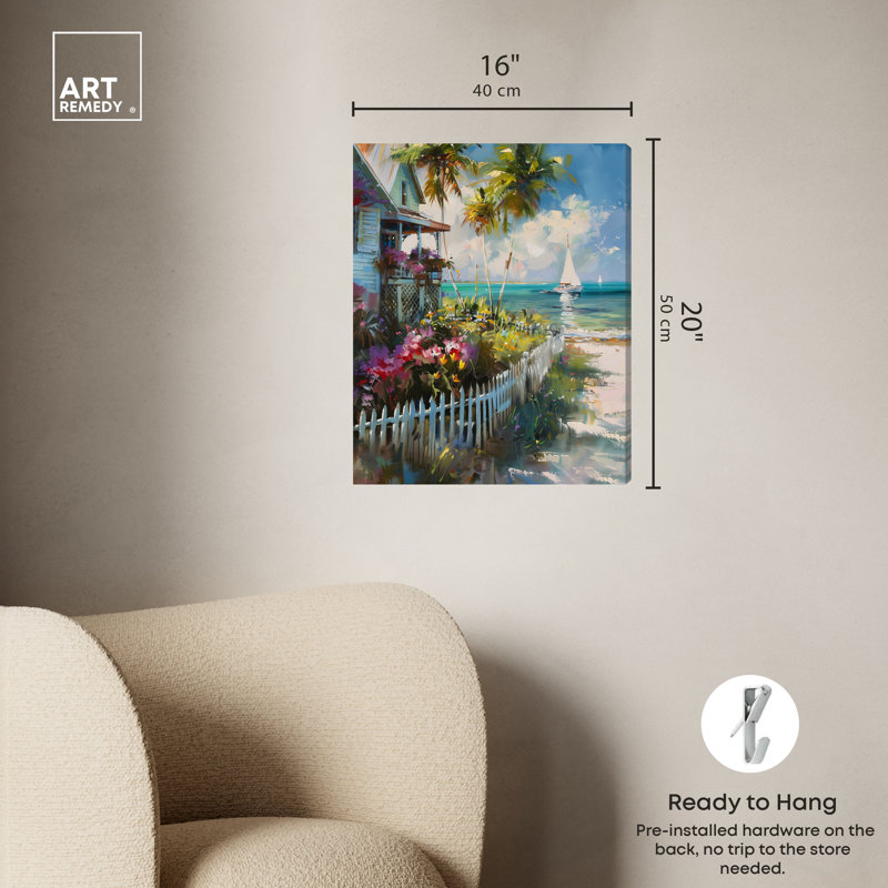 Maison de plage locale, Toile tendue, H 20 po x l 16 po
