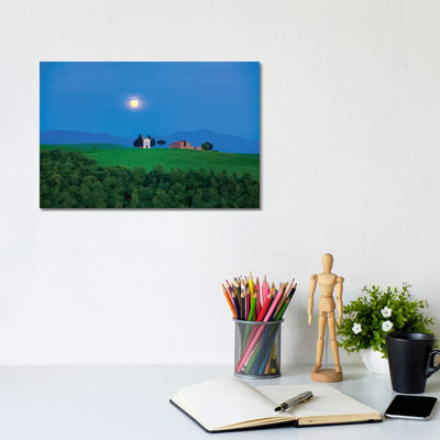 Moon Over Vitaleta, Tuscany, Italy by Jim Nilsen - Wrapped Canvas Gallery-Wrapped Canvas Giclée