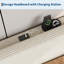 Structure de lit simple avec station de charge USB, structure de lit tapissier en velours côtelé avec tête de lit réglable, support de lattes en bois, aucun sommier requis, assemblage facile, beige-783704898-783704959