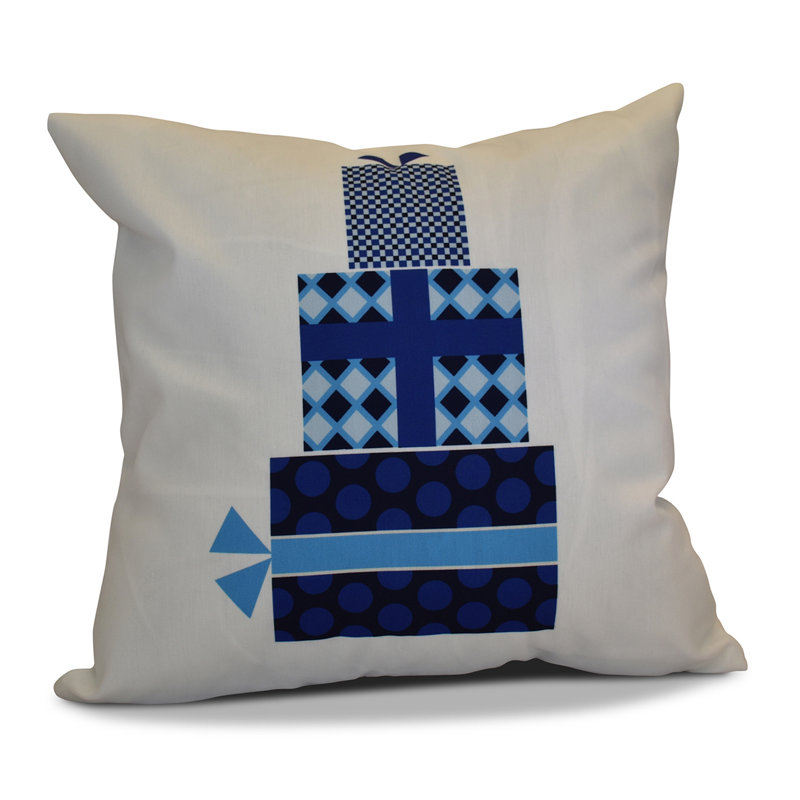 Housse de coussin et insert de noël carrés, H 18 po x l 18 po, Bleu marine
