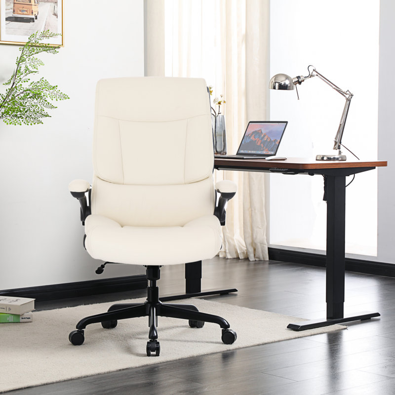 Fauteuil de direction ergonomique avec appui-tête Emmylia, Beige